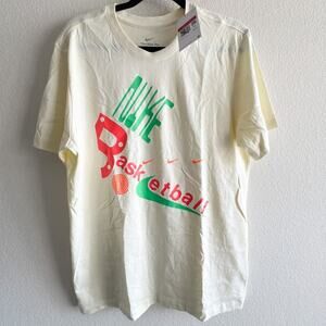 Nike New Swoosh Cream Basketball Tee Cream Large FN0809-113